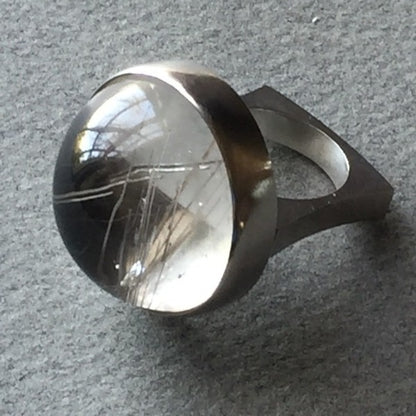 Georg Jensen Sterling Silver and Rutilated Quartz Ring, No. 169 by Bent Gabrielsen