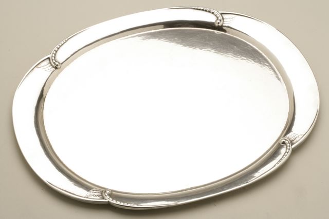 Georg Jensen large oval hammered tray no. 181A