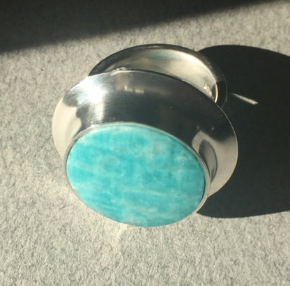 Hans Hansen Sterling Silver Ring With Amazonite Stone