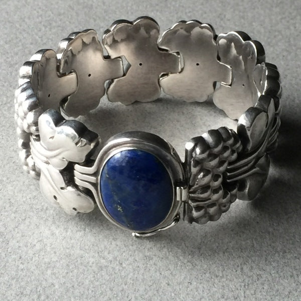 Georg Jensen "Paris" Bracelet No 30 with Lapis Lazuli Cabochon