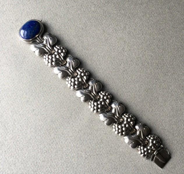 Georg Jensen "Paris" Bracelet No 30 with Lapis Lazuli Cabochon