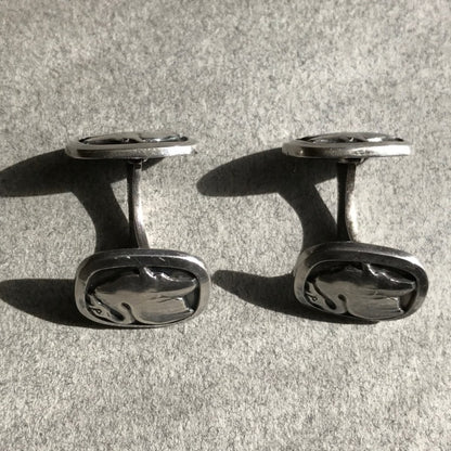 Georg Jensen 1930's Sterling Silver "Swan" Cufflinks No. 55