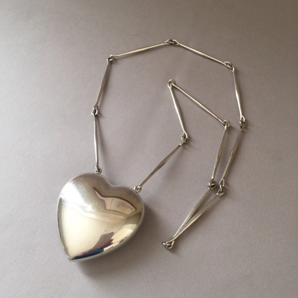 Georg Jensen Sterling Silver Heart Necklace No. 126 by Astrid Fog