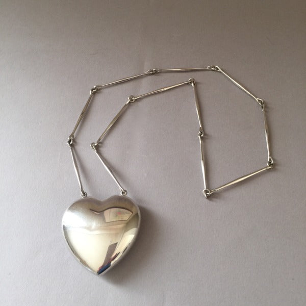 Georg Jensen Sterling Silver Heart Necklace No. 126 by Astrid Fog