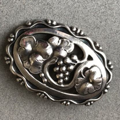 Georg Jensen Large Sterling Silver Brooch No 177