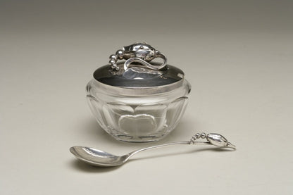 Georg Jensen Blossom Jam Pot No 2C With Spoon