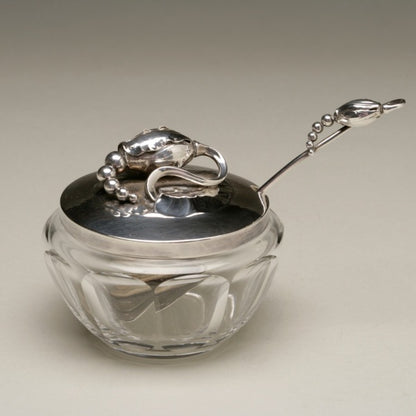 Georg Jensen Blossom Jam Pot No 2C With Spoon