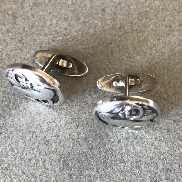 Georg Jensen Sterling Silver "Bird And Berry" Cufflinks