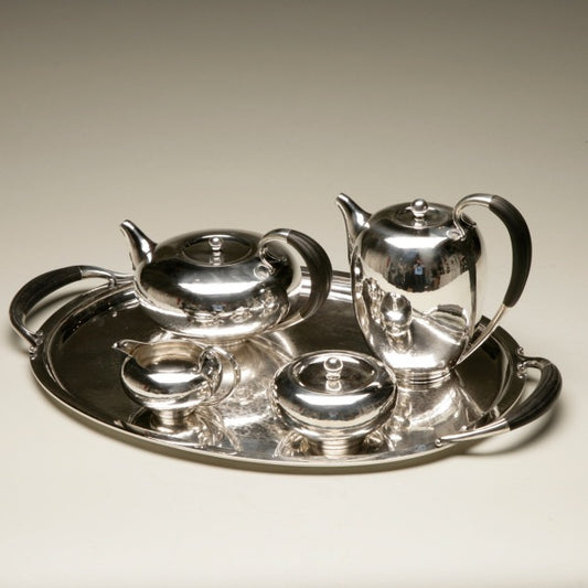 Georg Jensen Sterling Silver Art Deco Coffee and Tea Service No.787 by Johan Rohde