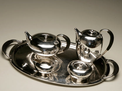 Georg Jensen Sterling Silver Art Deco Coffee and Tea Service No.787 by Johan Rohde