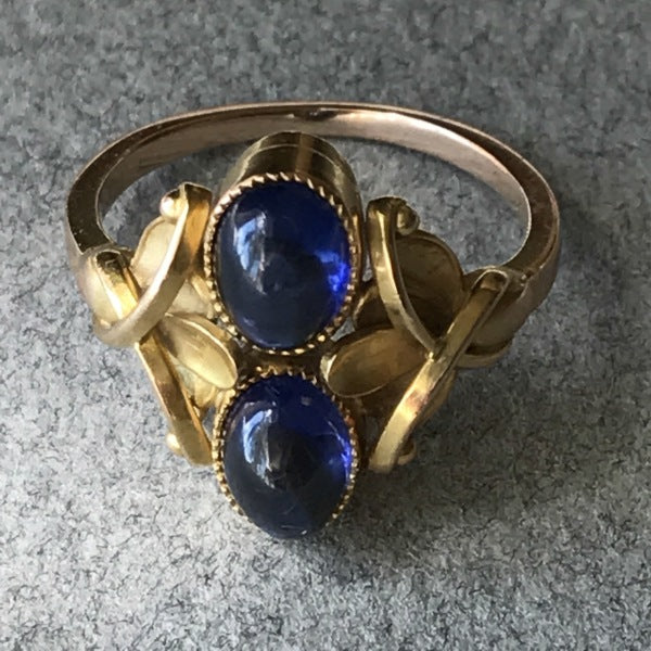 Georg Jensen 14Kt Gold Ring With Sapphire Cabuchons No 330A