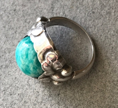 Georg Jensen Sterling Silver Ring with Amazonite No. 11A