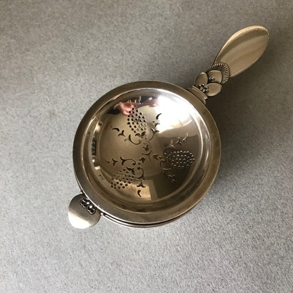 Georg Jensen Sterling Silver Cactus Tea Strainer On Stand No. 646A Very Rare