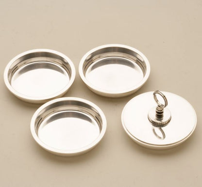 Georg Jensen Sterling Silver Coaster Set, no. 817 by Sigvard Bernadotte