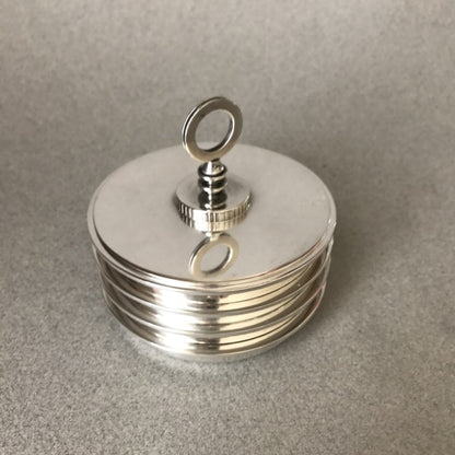 Georg Jensen Sterling Silver Coaster Set, no. 817 by Sigvard Bernadotte