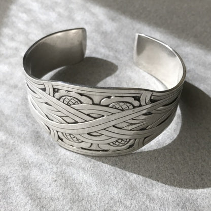 Georg Jensen Sterling Silver "Celtic" Cuff Bracelet No. 55 by Harald Nielsen