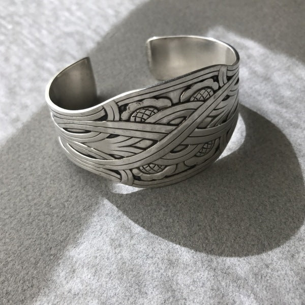 Georg Jensen Sterling Silver "Celtic" Cuff Bracelet No. 55 by Harald Nielsen