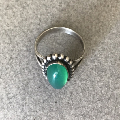 Georg Jensen 830 Silver and Chrysoprase Ring, No. 9