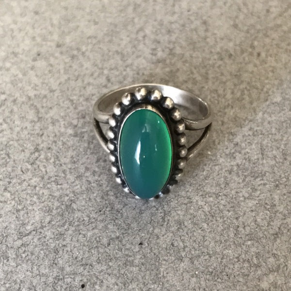 Georg Jensen 830 Silver and Chrysoprase Ring, No. 9