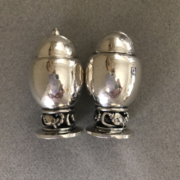 Georg Jensen Sterling Silver Blossom Condiment Set Very Rare