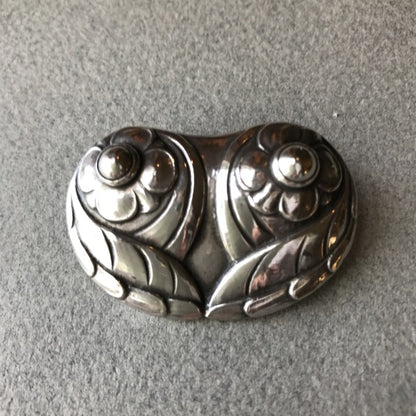 Georg Jensen Early 830 Silver "Owl" Brooch No 44