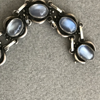 Georg Jensen Sterling Silver Bracelet No 10 With Moonstone