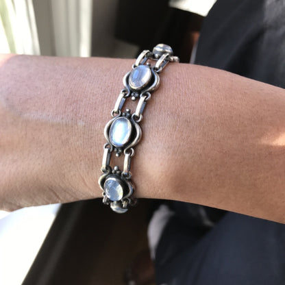 Georg Jensen Sterling Silver Bracelet No 10 With Moonstone