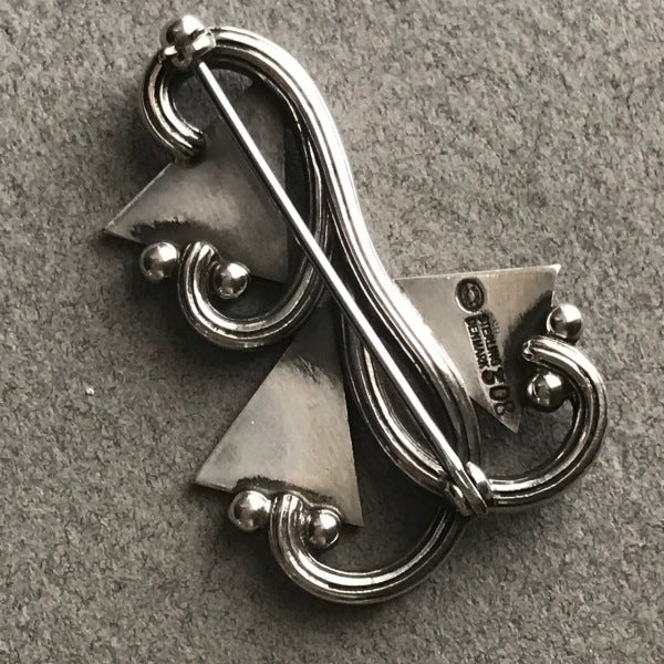 Georg Jensen Sterling Silver Brooch, No. 308 By Jorgen Jensen