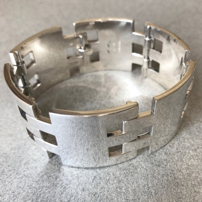 Hans Hansen Sterling Silver Modernist Bracelet, Very Rare