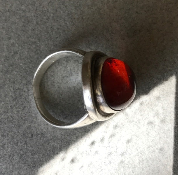 Georg Jensen Amber Ring by Harald Nielsen, No. 46A