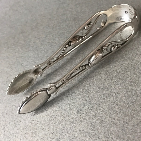 Georg Jensen Sterling Silver Blossom Tongs No. 104