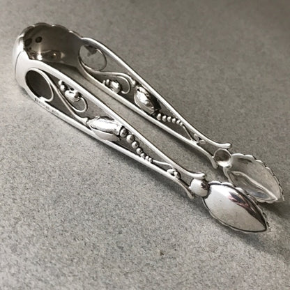 Georg Jensen Sterling Silver Blossom Tongs No. 104