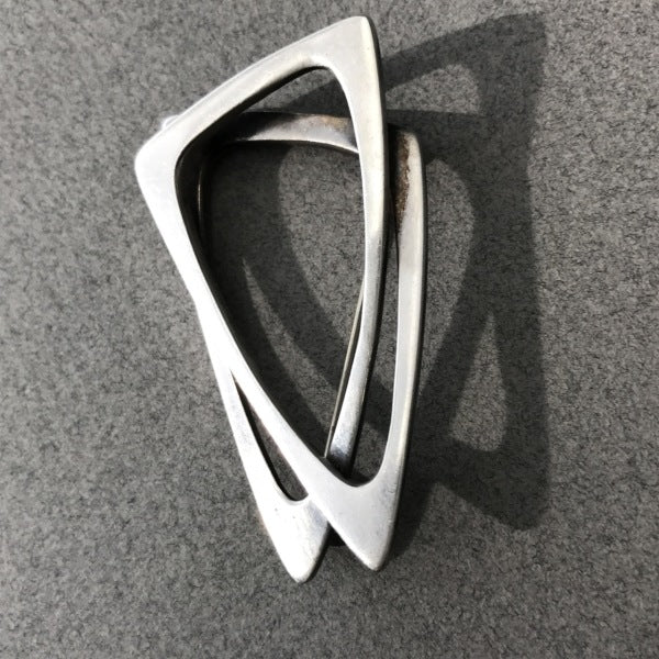 Sterling Silver "Triangles" Brooch by Poul Warmind