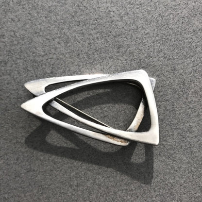 Sterling Silver "Triangles" Brooch by Poul Warmind