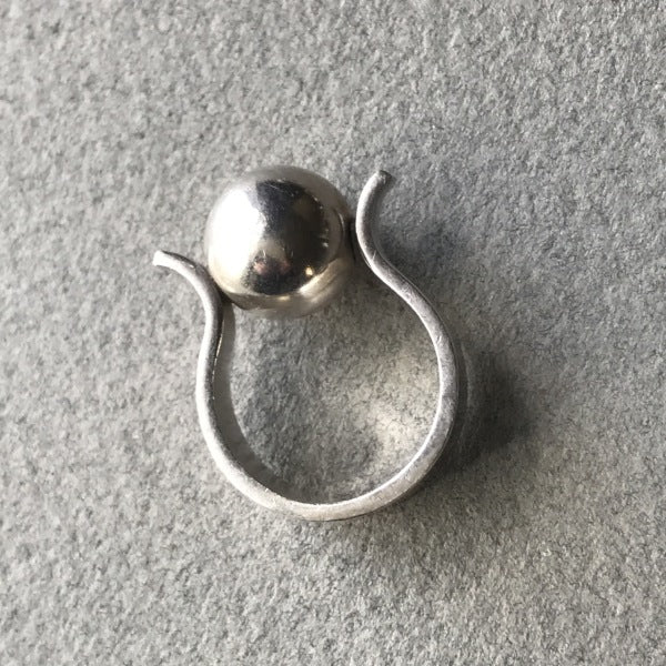 Estate Danish Sterling Silver "Ball" Ring