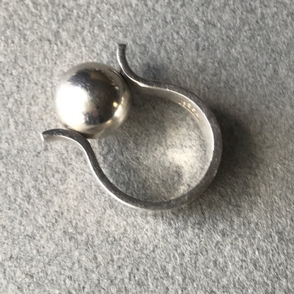 Estate Danish Sterling Silver "Ball" Ring