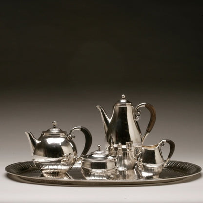 Georg Jensen Sterling Silver "Cosmos" Coffee and Tea Service, No. 45