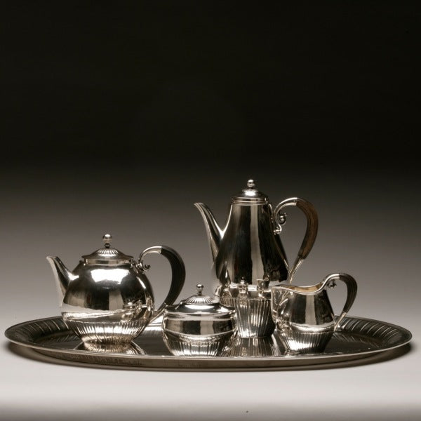 Georg Jensen Sterling Silver "Cosmos" Coffee and Tea Service, No. 45