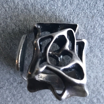 Estate David Andersen Sterling Silver Brutalist Ring