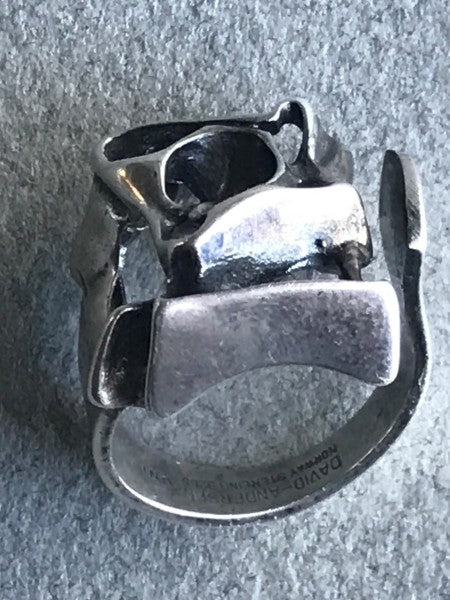 Estate David Andersen Sterling Silver Brutalist Ring