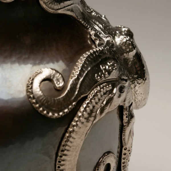 Evald Nielsen Silver, Bronze and Amber "Octopus" Vase