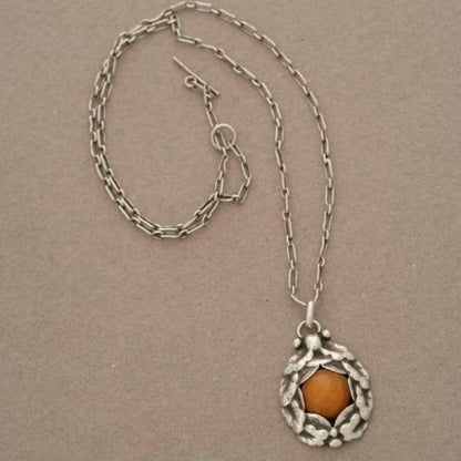 Georg Jensen 'early" pendant no. 56 with Amber