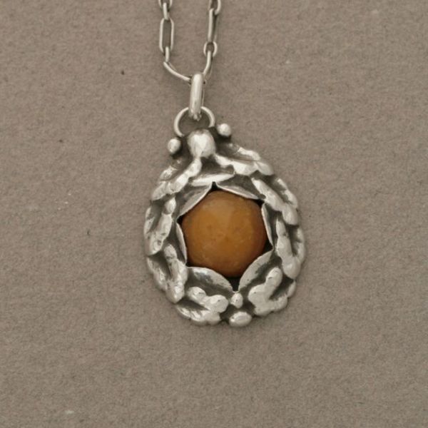 Georg Jensen 'early" pendant no. 56 with Amber