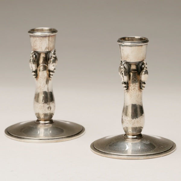 Georg Jensen Sterling Silver Blossom Candlesticks No.2