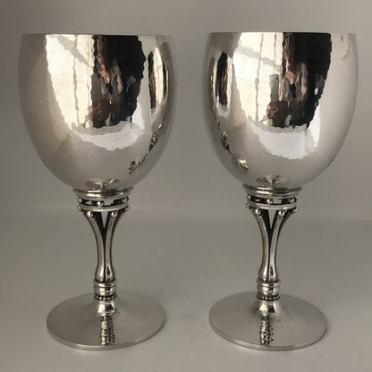 Georg Jensen Sterling Silver Pair of Goblets, No. 532C