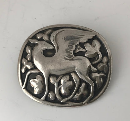 Georg Jensen Sterling Silver "Winged" Deer Brooch No. 81 