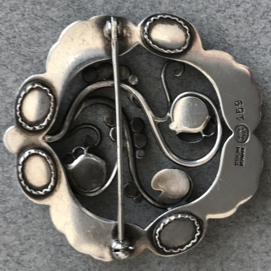 Georg Jensen Sterling Silver "Moonlight" Brooch No. 159 with Moonstones