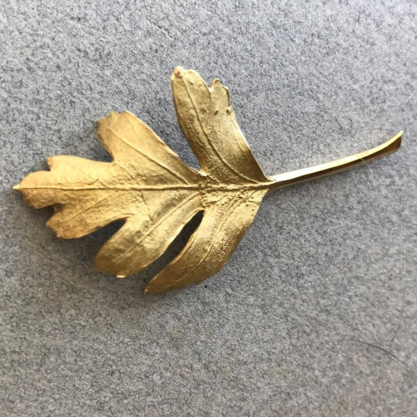 John Iversen 18kt Leaf Brooch Very Rare