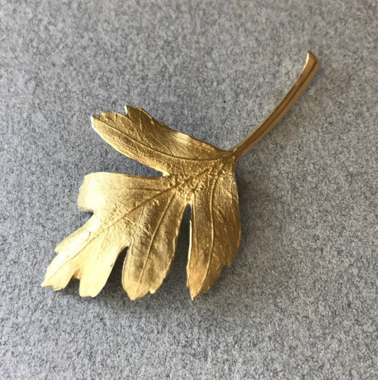 John Iversen 18kt Leaf Brooch Very Rare