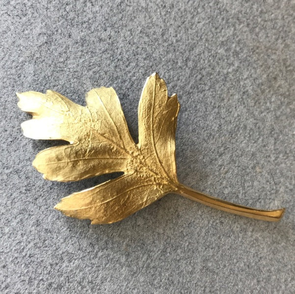 John Iversen 18kt Leaf Brooch Very Rare